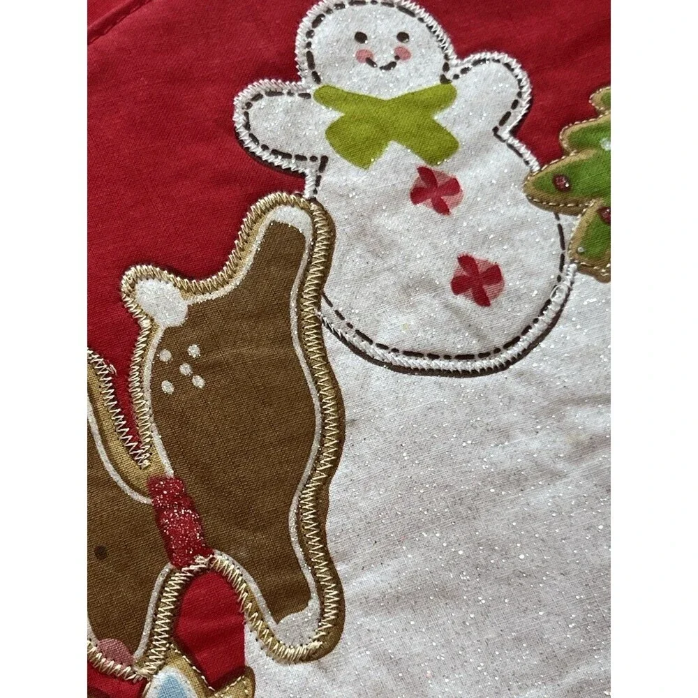 Set of 4 St Nicholas Square Christmas GINGERBREAD Oval Placemats 18 x 12 Cotton